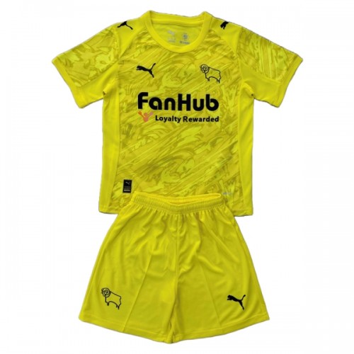 Conjunto Derby County Guarda Redes 2025-26 Amarela - Criança Conjunto Derby County Guarda Redes 2025-26 Amarela - Criança