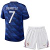 Conjunto França O. Dembele 7 Equipamento Principal Mundial 2026 - Criança