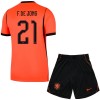 Conjunto Holanda F. De Jong 21 Equipamento Principal Mundial 2026 - Criança Conjunto Holanda F. De Jong 21 Equipamento Principal Mundial 2026 - Criança