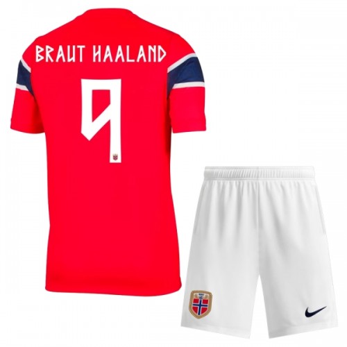 Conjunto Noruega Haaland 9 Equipamento Principal Mundial 2026 - Criança Conjunto Noruega Haaland 9 Equipamento Principal Mundial 2026 - Criança