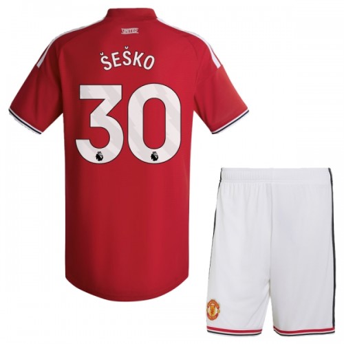 Conjunto Manchester United Sesko 30 Equipamento Principal 2026-27 - Criança Conjunto Manchester United Sesko 30 Equipamento Principal 2026-27 - Criança