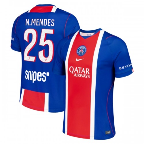 Camisola do Paris Saint-Germain Nuno Mendes 25 Equipamento Principal 2026-27 Camisola do Paris Saint-Germain Nuno Mendes 25 Equipamento Principal 2026-27