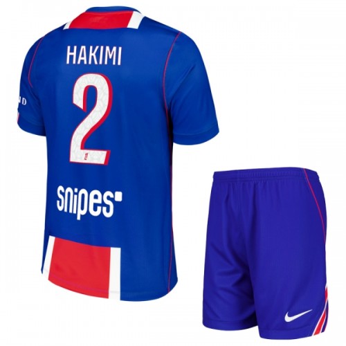 Conjunto Paris Saint-Germain Hakimi 2 Equipamento Principal 2026-27 - Criança Conjunto Paris Saint-Germain Hakimi 2 Equipamento Principal 2026-27 - Criança