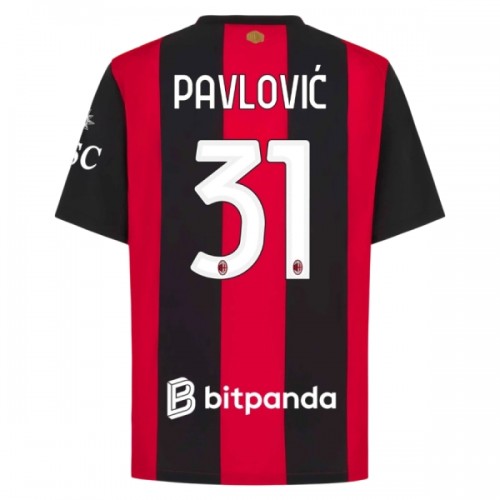 Camisola do AC Milan Pavlovic 31 Equipamento Principal 2026-27 Camisola do AC Milan Pavlovic 31 Equipamento Principal 2026-27
