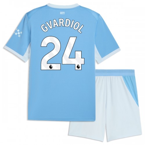 Conjunto Manchester City Gvardiol 24 Equipamento Principal 2026-27 - Criança Conjunto Manchester City Gvardiol 24 Equipamento Principal 2026-27 - Criança