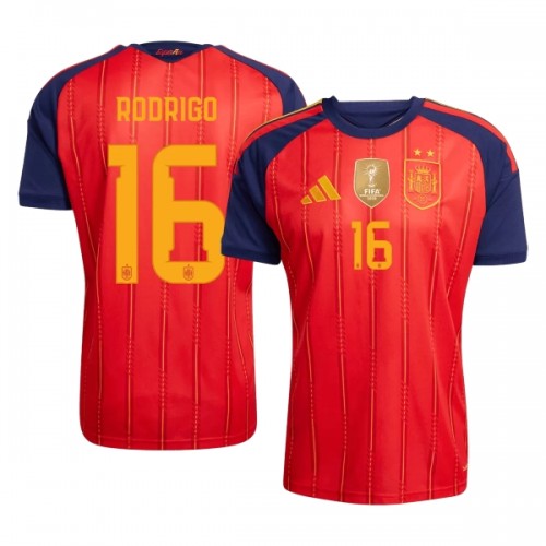 Camisola do Espanha 2 Stars Rodrigo 16 Equipamento Principal Mundial 2026 Camisola do Espanha 2 Stars Rodrigo 16 Equipamento Principal Mundial 2026