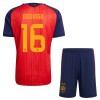 Conjunto Espanha 2 Stars Rodrigo 16 Equipamento Principal Mundial 2026 - Criança Conjunto Espanha 2 Stars Rodrigo 16 Equipamento Principal Mundial 2026 - Criança