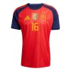 Conjunto Espanha 2 Stars Rodrigo 16 Equipamento Principal Mundial 2026 - Criança