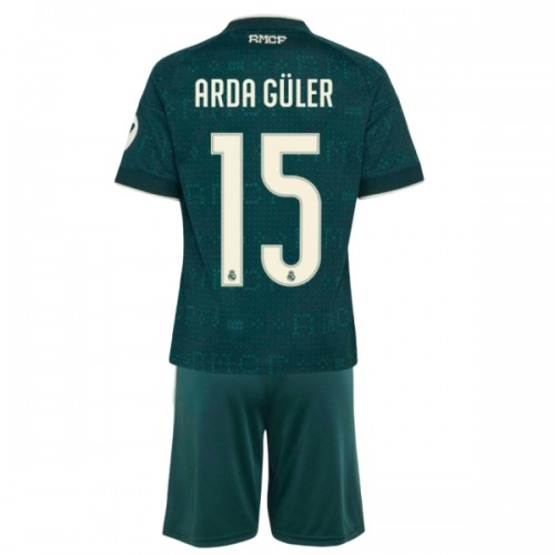 Conjunto Real Madrid Arda Guler 15 Equipamento Alternativo 2026-27 - Criança Conjunto Real Madrid Arda Guler 15 Equipamento Alternativo 2026-27 - Criança