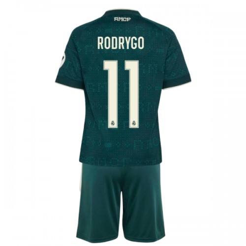 Conjunto Real Madrid Rodrygo 11 Equipamento Alternativo 2026-27 - Criança Conjunto Real Madrid Rodrygo 11 Equipamento Alternativo 2026-27 - Criança