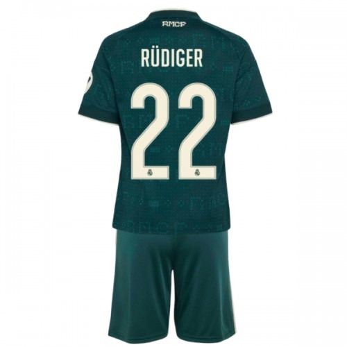 Conjunto Real Madrid Rudiger 22 Equipamento Alternativo 2026-27 - Criança Conjunto Real Madrid Rudiger 22 Equipamento Alternativo 2026-27 - Criança