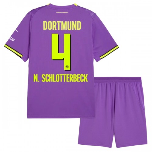 Conjunto Borussia Dortmund N. Schlotterbeck 4 Equipamento Terceiro 2026-27 - Criança Conjunto Borussia Dortmund N. Schlotterbeck 4 Equipamento Terceiro 2026-27 - Criança