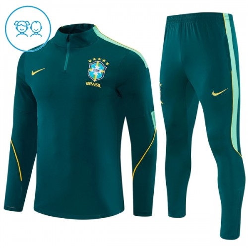 Brasil Sweat de Treino zíper 2026-27 Verde - Criança Brasil Sweat de Treino zíper 2026-27 Verde - Criança