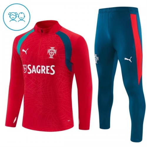 Portugal Sweat de Treino zíper 2026-27 Vermelha - Criança Portugal Sweat de Treino zíper 2026-27 Vermelha - Criança