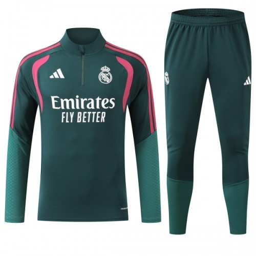 Real Madrid Sweat de Treino zíper 2026-27 Verde Real Madrid Sweat de Treino zíper 2026-27 Verde