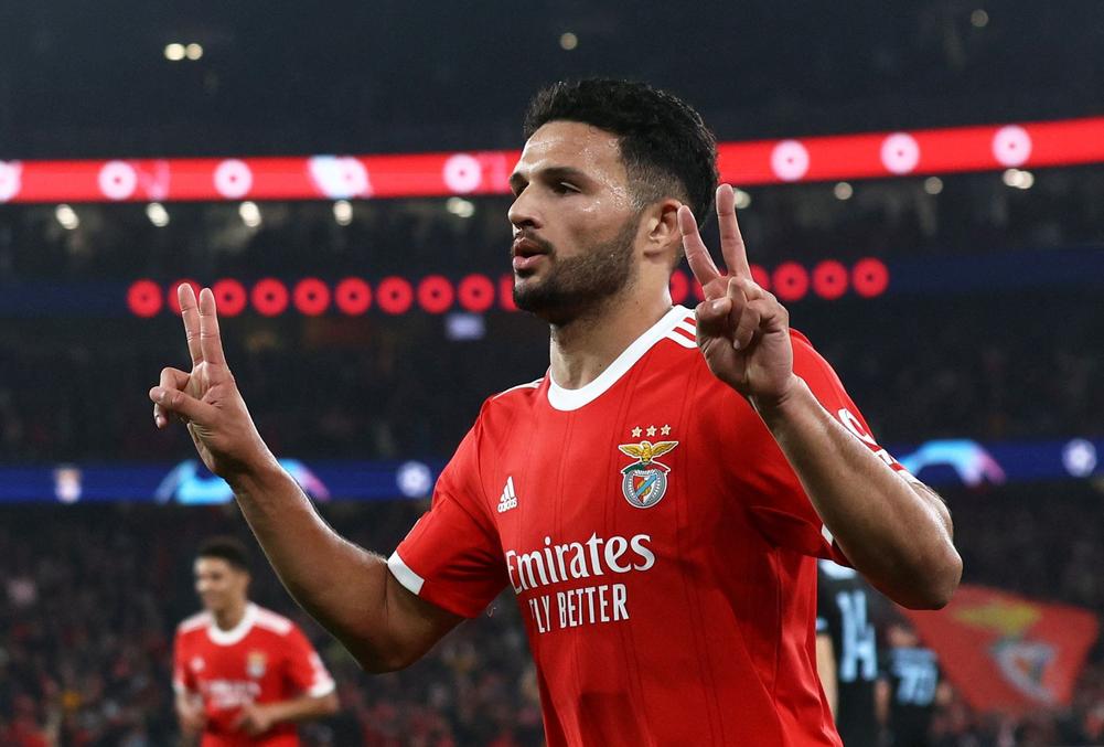 UEFA Champions League: Benfica 5-1 Club Brugge KV, 3 goals from Gonçalo Ramos